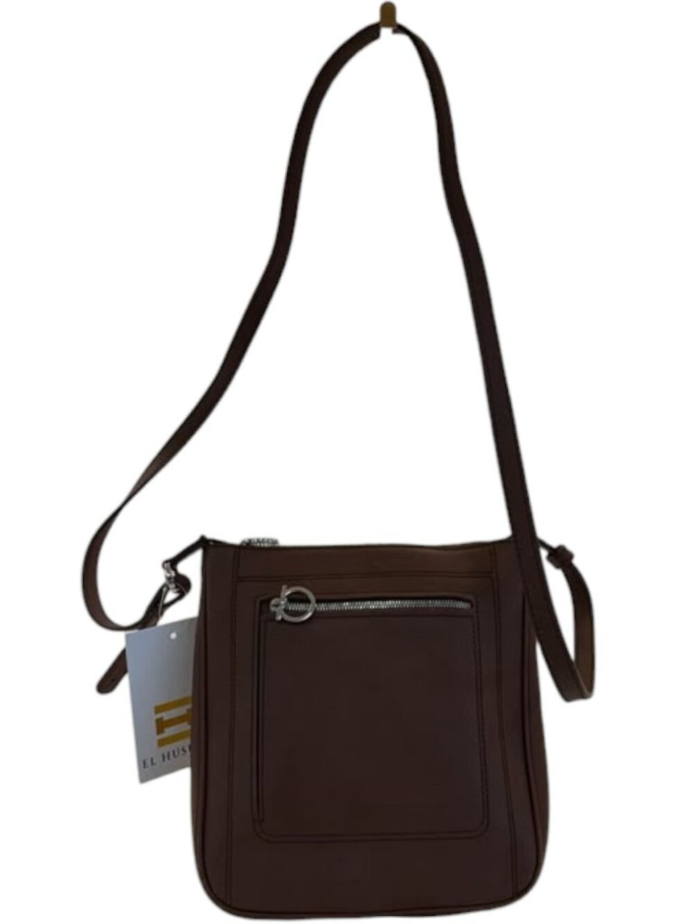 508161CR C1 Salvatore Ferragamo Crossbody Bag Brown Leather